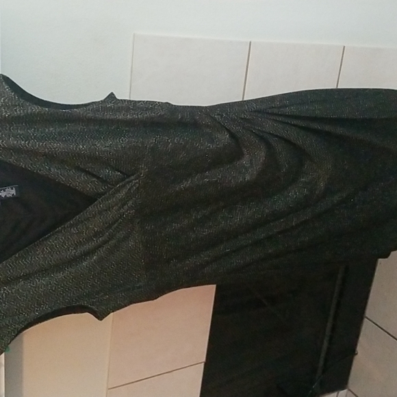 Sparkly blk v-neck dress. It has a back zip entry. - Picture 2 of 3